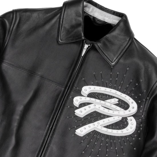 Mens Pelle Pelle Greatest Of All Time Black Leather Jacket