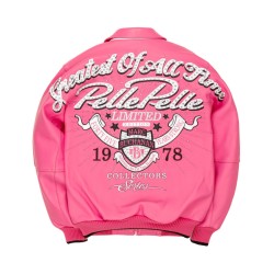 Mens Pelle Pelle Greatest Of All Time Pink Leather Jacket