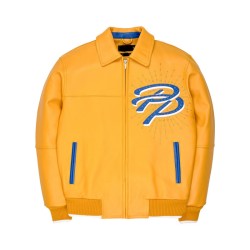 Mens Pelle Pelle Greatest Of All Time Yellow Leather Jacket
