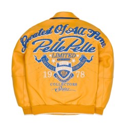 Mens Pelle Pelle Greatest Of All Time Yellow Leather Jacket