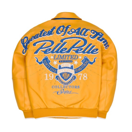 Mens Pelle Pelle Greatest Of All Time Yellow Leather Jacket