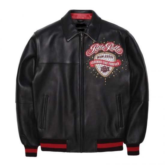 Mens Pelle Pelle Legends Live Forever Black Jacket Mens Pelle Pelle Legends Live Forever Black Jacket