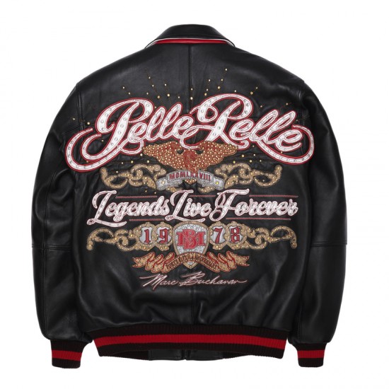 Mens Pelle Pelle Legends Live Forever Black Jacket Mens Pelle Pelle Legends Live Forever Black Jacket
