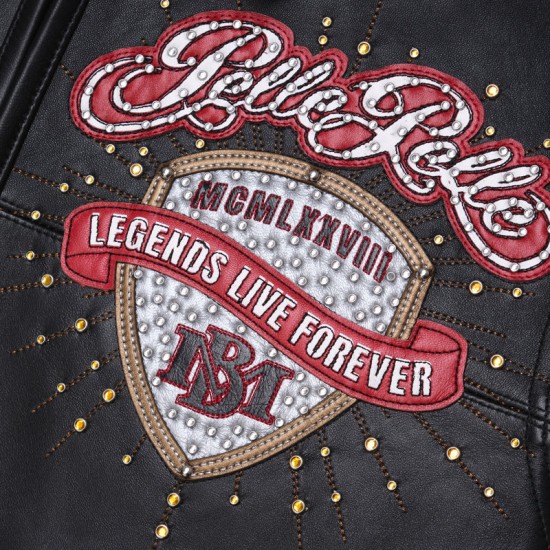Mens Pelle Pelle Legends Live Forever Black Jacket Mens Pelle Pelle Legends Live Forever Black Jacket