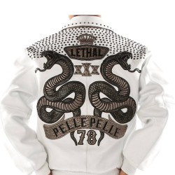 Mens Pelle Pelle White Lethal Jacket