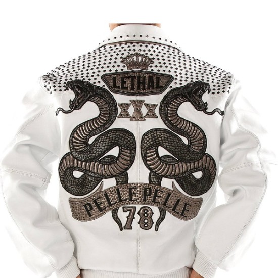 Mens Pelle Pelle White Lethal Jacket