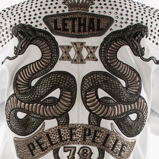 Mens Pelle Pelle White Lethal Jacket