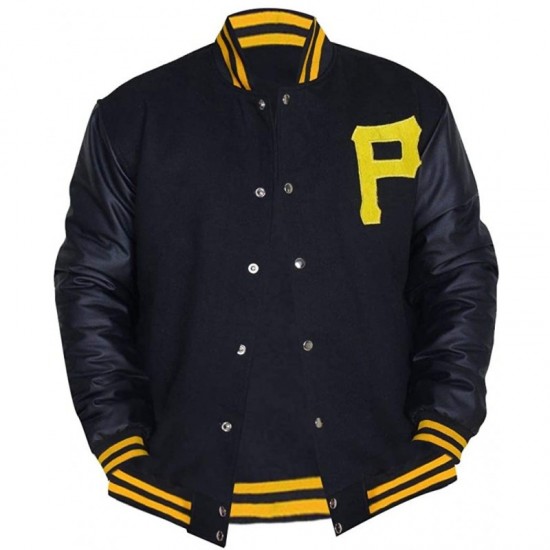 Pittsburgh Pirates P Logo Baseball Majestic Varsity Jacket Pittsburgh Pirates P Logo Baseball Majestic Varsity Jacket