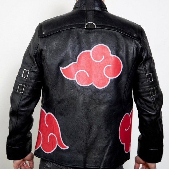 Mens Red Clouds Cloak Black Leather Jacket Mens Red Clouds Cloak Black Leather Jacket