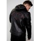 Mens Red Hood Black Leather Costume Jacket Mens Red Hood Black Leather Costume Jacket