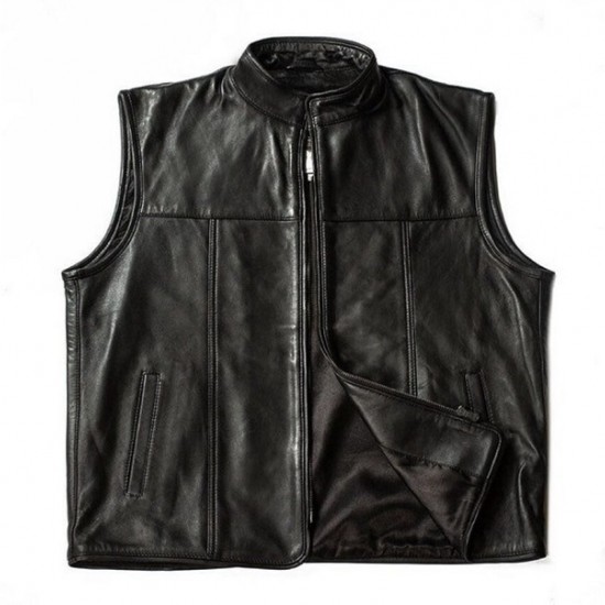 Mens Riding Motorbike Gilet Biker Leather Vest