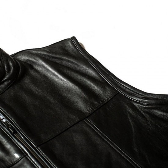 Mens Riding Motorbike Gilet Biker Leather Vest Mens Riding Motorbike Gilet Biker Leather Vest