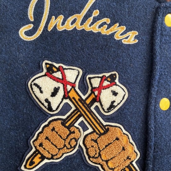 Mens State Champions Indians Blue Varsity Jacket Mens State Champions Indians Blue Varsity Jacket