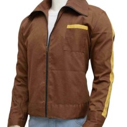 Mens Stevens Retro Brown Biker Style Casual Cotton Jacket