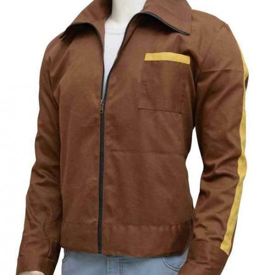 Mens Stevens Retro Brown Biker Style Casual Cotton Jacket Mens Stevens Retro Brown Biker Style Casual Cotton Jacket