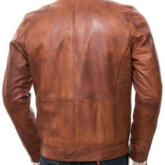 Mens Stunning Four Zipped Pockets Real Leather Biker Jacket Mens Stunning Four Zipped Pockets Real Leather Biker Jacket