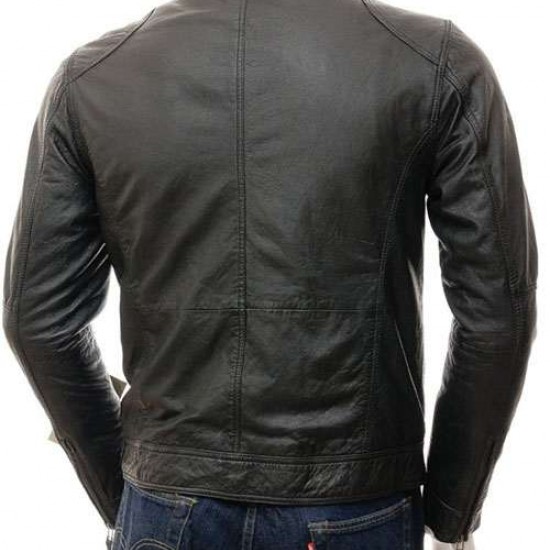 Mens Stunning Four Zipped Pockets Real Leather Biker Jacket Mens Stunning Four Zipped Pockets Real Leather Biker Jacket