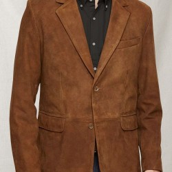 Mens Suede Leather Blazer