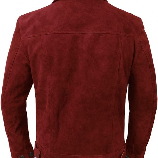 Mens Suede Leather Trucker Jacket - Classic Motorcycle Western Goat Leather Coat Mens Suede Leather Trucker Jacket - Classic Motorcycle Western Goat Leather Coat