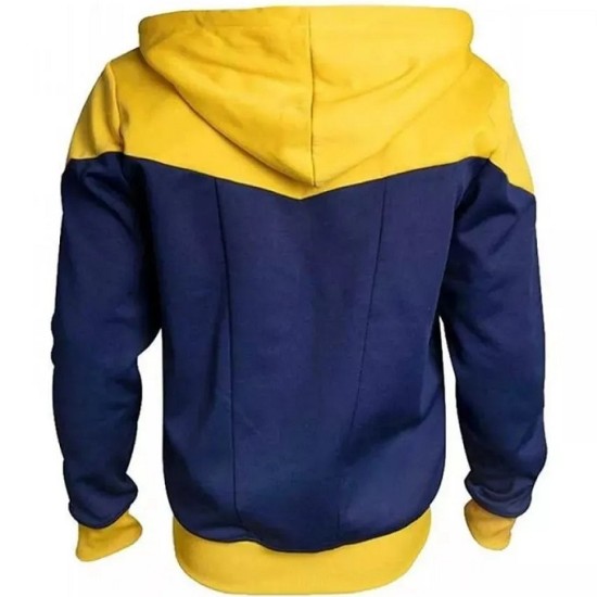 Mens Super Villain Athletic Gym Wear Gauntlet Logo Fleece Hoodie Jacket