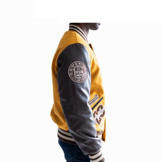 Mens Top Gun Fear The Goat Varsity Jacket