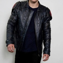 Mens Transformers Autobot Shield Black Armor Leather Jacket