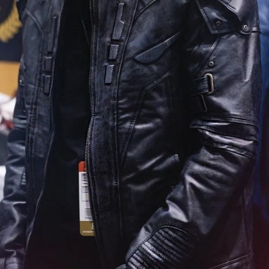 Mens Transformers Autobot Shield Black Armor Leather Jacket