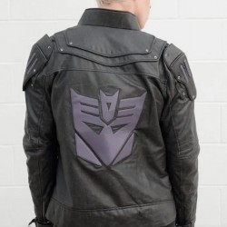 Mens Transformers Black Armor Leather Costume Jacket