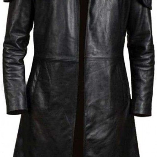Mens Trench Coat A7 Fallout Vegas Veteran Ranger Real Black Sheep Leather Coat Mens Trench Coat A7 Fallout Vegas Veteran Ranger Real Black Sheep Leather Coat