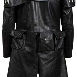 Mens Trench Coat A7 Fallout Vegas Veteran Ranger Real Black Sheep Leather Coat