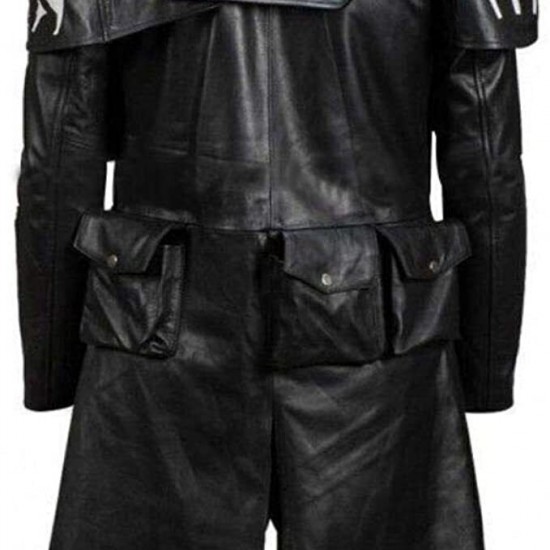 Mens Trench Coat A7 Fallout Vegas Veteran Ranger Real Black Sheep Leather Coat Mens Trench Coat A7 Fallout Vegas Veteran Ranger Real Black Sheep Leather Coat