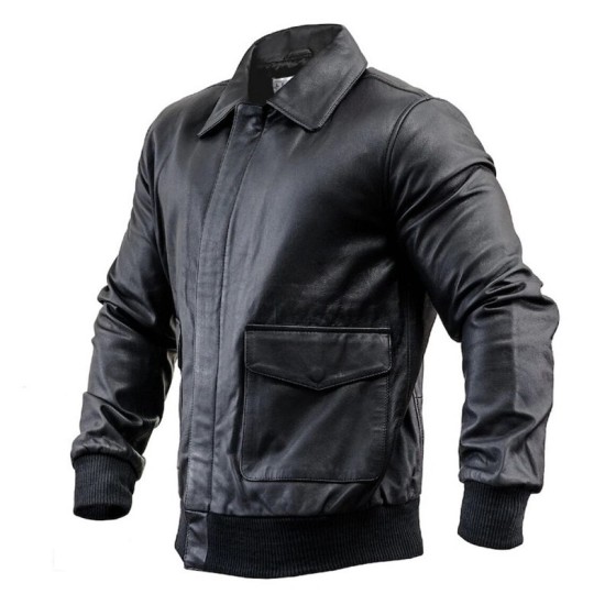 Mens Vintage A2 Aviator WW2 90s Military Leather Jacket Mens Vintage A2 Aviator WW2 90s Military Leather Jacket