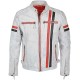 Mens Vintage Cafe Racer Retro White Motorcycle Red Black Stripes Biker Cowhide Leather Jacket Mens Vintage Cafe Racer Retro White Motorcycle Red Black Stripes Biker Cowhide Leather Jacket