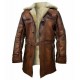 Mens Winter Dark Knight Rises Bane Shearling Leather Trench Coat