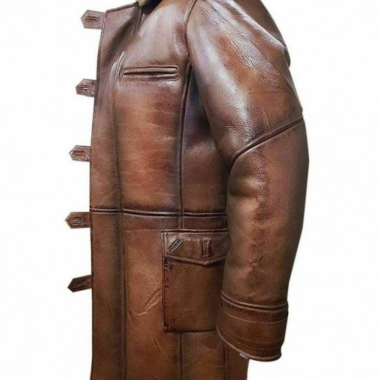 Mens Winter Dark Knight Rises Bane Shearling Leather Trench Coat Mens Winter Dark Knight Rises Bane Shearling Leather Trench Coat