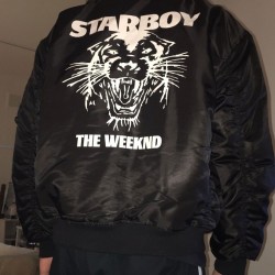 Mens XO Star Boy The Weeknd Black Satin Jacket