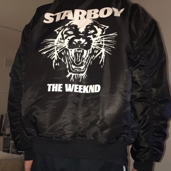 Mens XO Star Boy The Weeknd Black Satin Jacket Mens XO Star Boy The Weeknd Black Satin Jacket
