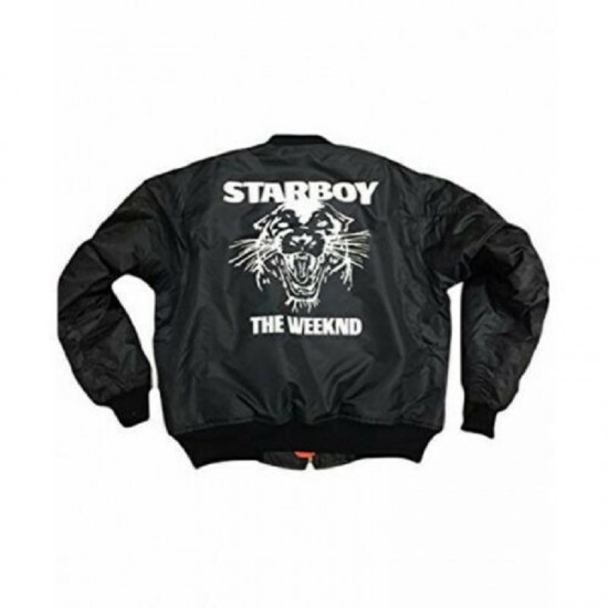 Mens XO Star Boy The Weeknd Black Satin Jacket Mens XO Star Boy The Weeknd Black Satin Jacket