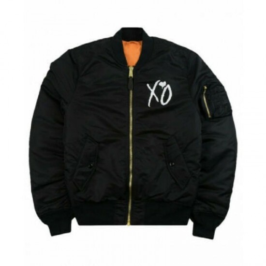Mens XO Star Boy The Weeknd Black Satin Jacket Mens XO Star Boy The Weeknd Black Satin Jacket