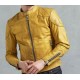 Mens Yellow Cafe Racer Leather Jacket Mens Yellow Cafe Racer Leather Jacket