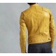 Mens Yellow Cafe Racer Leather Jacket Mens Yellow Cafe Racer Leather Jacket