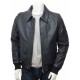 Men’s Black And Dark Blue Classic Real Leather Bomber Jacket Men’s Black And Dark Blue Classic Real Leather Bomber Jacket