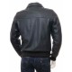 Men’s Black And Dark Blue Classic Real Leather Bomber Jacket