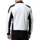 Men’s Black and White Leather Biker Bomber Jacket Men’s Black and White Leather Biker Bomber Jacket
