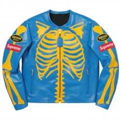 Men’s Blue Skeleton Vanson Leather Jacket