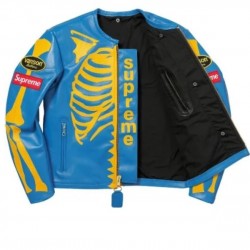 Men’s Blue Skeleton Vanson Leather Jacket