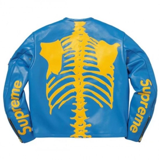 Men’s Blue Skeleton Vanson Leather Jacket