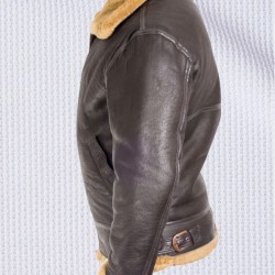 Men’s Brown RAF WWII Aviator Vintage Real Shearling Sheepskin Flying Leather Jacket