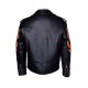 Fire Flame Men’s Black Racer Style Motorcycle Jacket Fire Flame Men’s Black Racer Style Motorcycle Jacket