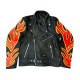 Men’s Fire Flames Motorcycle Leather Jacket Men’s Fire Flames Motorcycle Leather Jacket